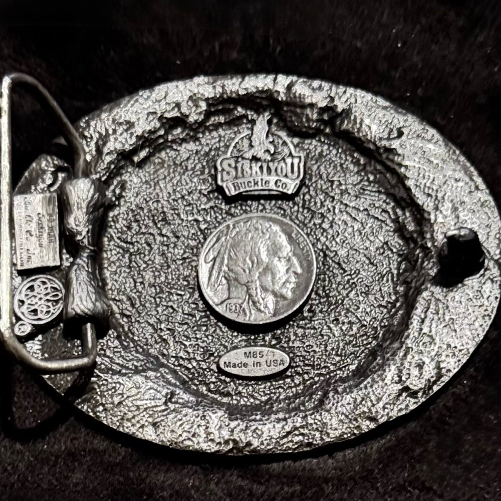 Vintage 1937 Buffalo Nickel Belt Buckle - Picture 2 of 4